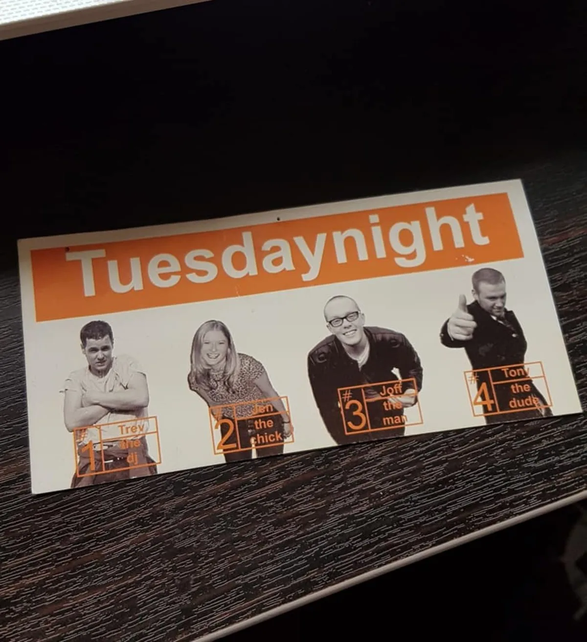 Tuesday Night at Jimmy's — original promo card